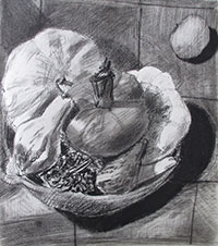 Charcoal on paper, 32x36cm, 2023
