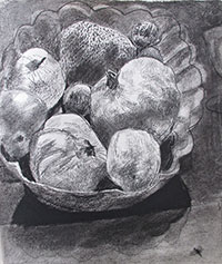 Charcoal on paper, 32x36cm, 2023