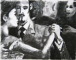 2011, Charcoal drawings 50x65cm - taken from « Invitation au Tango », photos by Pedro Lombardi, Éditions du Collectionneur