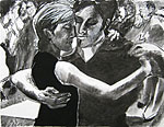 2011, Charcoal drawings 50x65cm - taken from « Invitation au Tango », photos by Pedro Lombardi, Éditions du Collectionneur